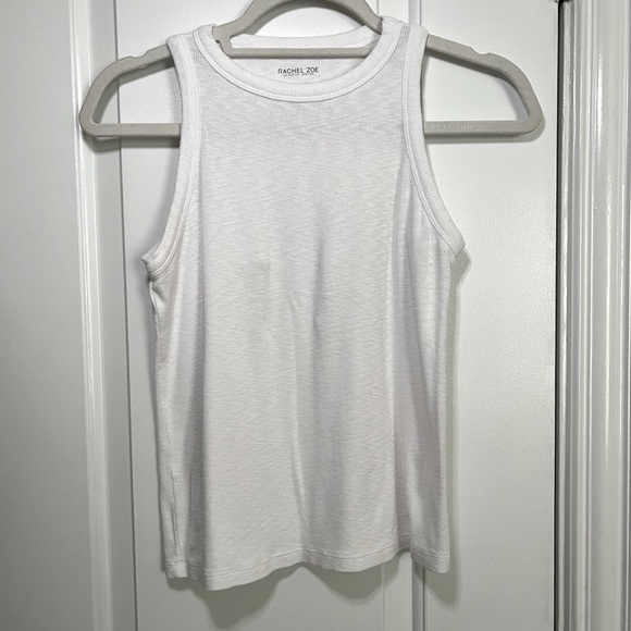 Rachel Zoe | Tops | Rachel Zoe Racerback Ribbed White Tank Top | Poshmark